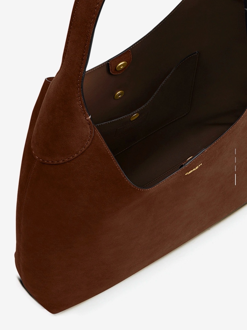 Coach Suede Shoulder Bag in Chestnut Brown - Picture 11 of 11
